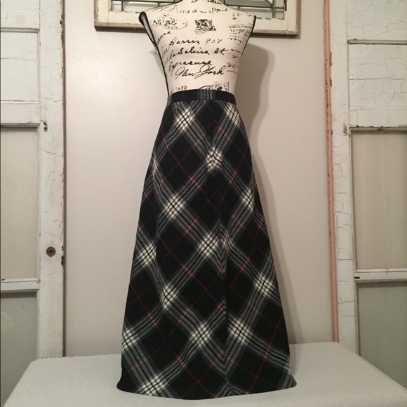 Vintage Dresses & Skirts - 90s Flannel Maxi Skirt
